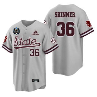 Mississippi State Brayland Skinner Gray 2021 College World Series Champions College Baseball Jersey