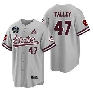 Mississippi State Drew Talley Gray 2021 College World Series Champions College Baseball Jersey