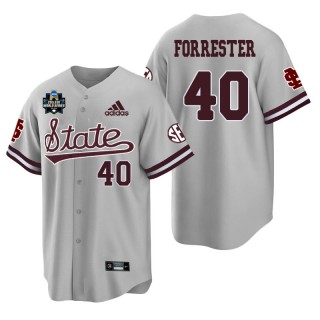 Mississippi State Jaxen Forrester Gray 2021 College World Series Champions College Baseball Jersey