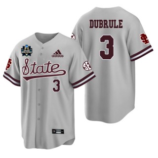 Mississippi State Scotty Dubrule Gray 2021 College World Series Champions College Baseball Jersey