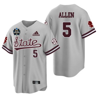Mississippi State Tanner Allen Gray 2021 College World Series Champions College Baseball Jersey
