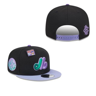 Montreal Expos Black Purple Grape Big League Chew Flavor Pack 9FIFTY Snapback Hat
