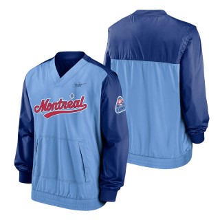 Montreal Expos Royal Light Blue Cooperstown Collection V-Neck Pullover Jacket