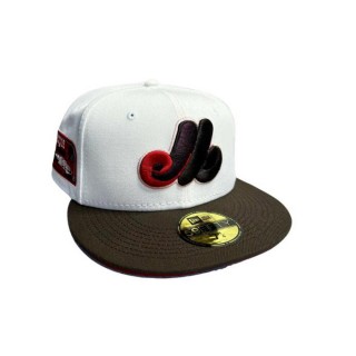 Montreal Expos White Brown Olympic Stadium 59FIFTY Fitted Hat