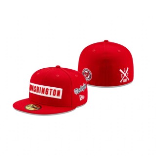 Nationals Red Boxed Wordmark 59FIFTY Fitted Hat