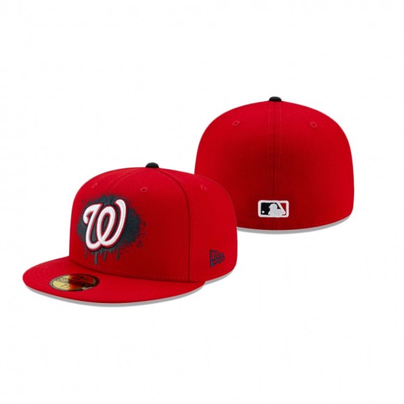 Nationals Red Drip Front Hat