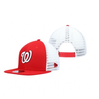 Washington Nationals Red White Mesh Fresh 9FIFTY Snapback Hat