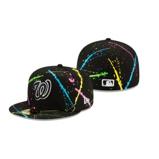 Washington Nationals Black Streakpop 59FIFTY Fitted Hat