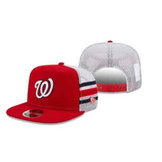 Washington Nationals Red Stripe Trucker 9FIFTY Snapback Hat