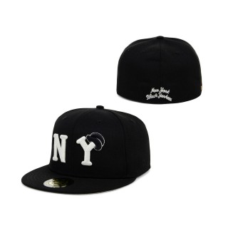 NLB New York Black Yankees Rings & Crwns Black Team Fitted Hat