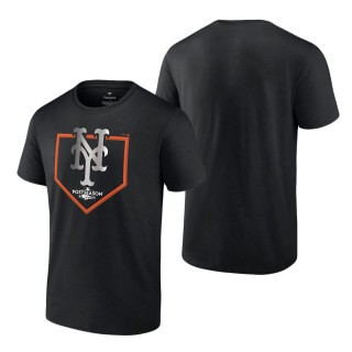 Men's New York Mets Fanatics Branded Black 2022 Postseason Around the Horn T-Shirt
