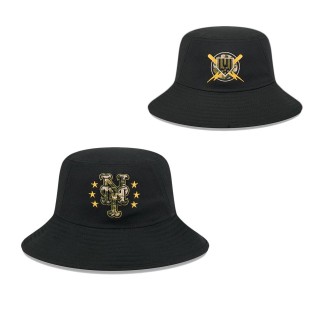 New York Mets Black 2024 Armed Forces Day Bucket Hat
