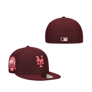 New York Mets Color Fam Lava Red Undervisor Fitted Hat Maroon