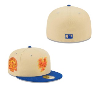 New York Mets Cream Royal MLB NWE Illusion 59FIFTY Fitted Cap