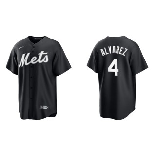 New York Mets Francisco Alvarez Black White Replica Official Jersey
