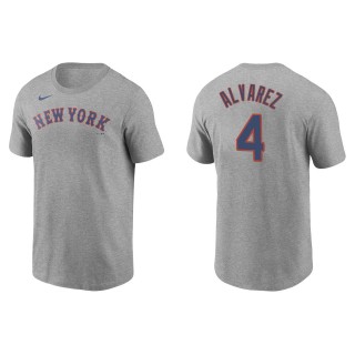 New York Mets Francisco Alvarez Gray Name Number T-Shirt
