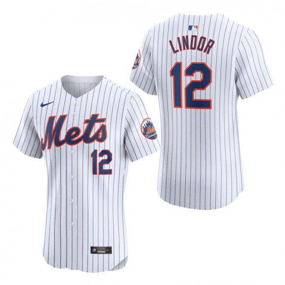 New York Mets Francisco Lindor White Home Elite Jersey