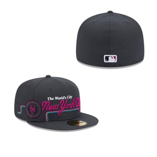 New York Mets Graphite 2024 City Connect Icon 59FIFTY Fitted Hat
