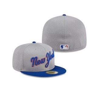 New York Mets Gray 2024 Batting Practice 59FIFTY Fitted Hat