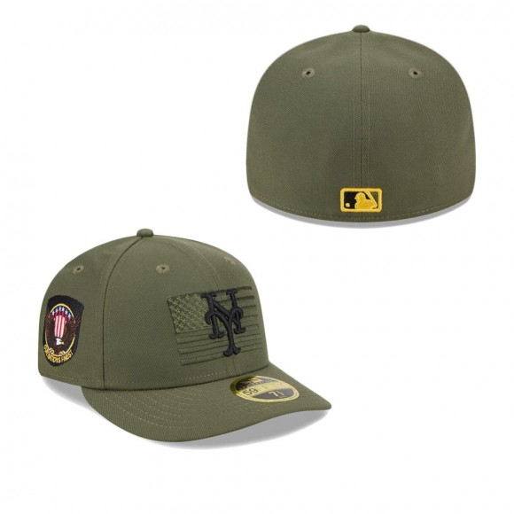 Men's New York Mets Green 2023 Armed Forces Day Low Profile 59FIFTY Fitted Hat