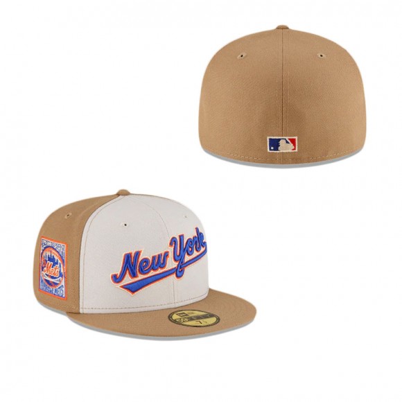 New York Mets Just Caps Khaki 59FIFTY Fitted Hat