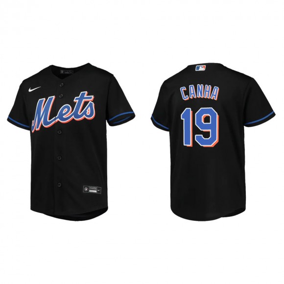 Youth Mets Mark Canha Black Jersey