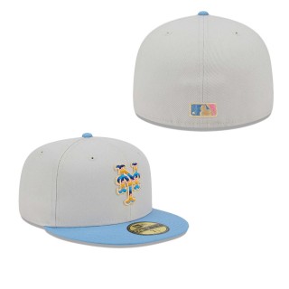 New York Mets Natural Beach Front Fitted Hat