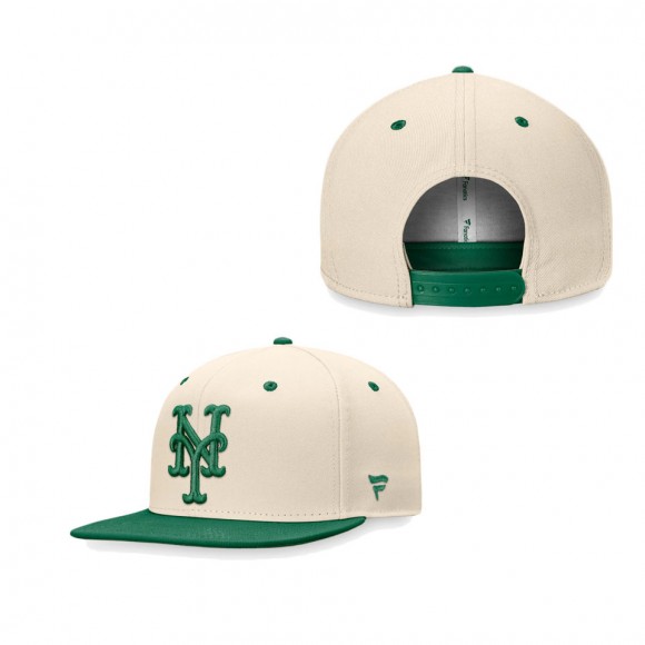 Men's New York Mets Natural Kelly Green St. Patrick's Day Two-Tone Snapback Hat