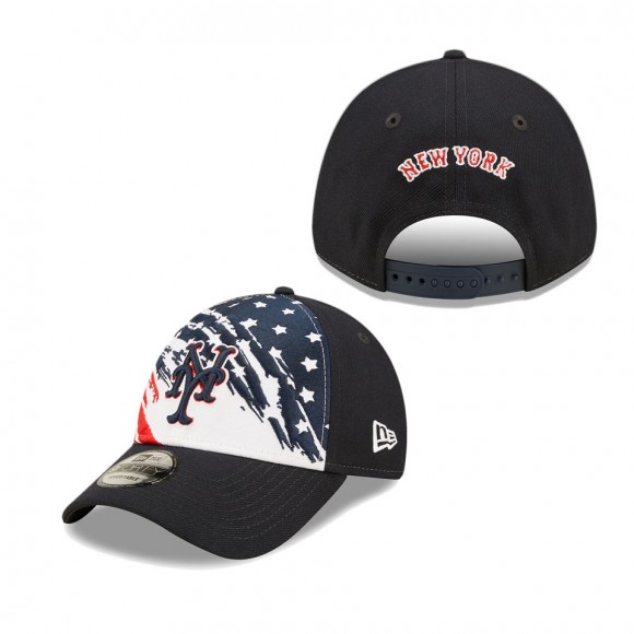 Men's New York Mets Navy 2022 4th of July Independence Day 9FORTY Snapback Adjustable Hat