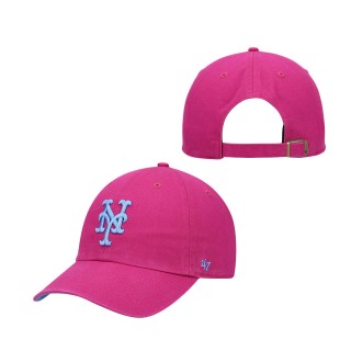 New York Mets Periwinkle Orchid Undervisor Clean Up Adjustable Hat Pink