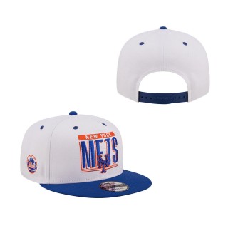 New York Mets Retro Title 9FIFTY Snapback Hat White Royal