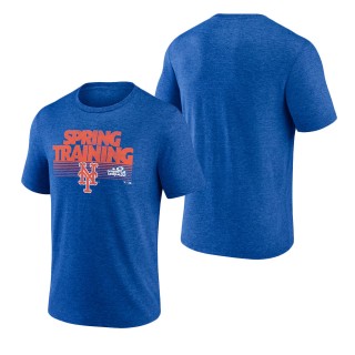 New York Mets Royal 2022 MLB Spring Training Grapefruit League Spring Fade Tri-Blend T-Shirt