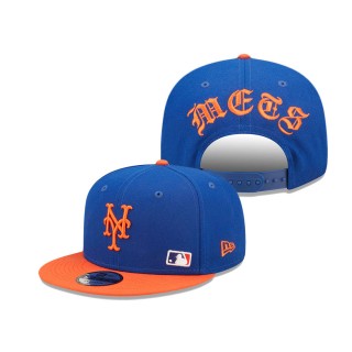 Men's New York Mets Royal Blackletter Arch 9FIFTY Snapback Hat