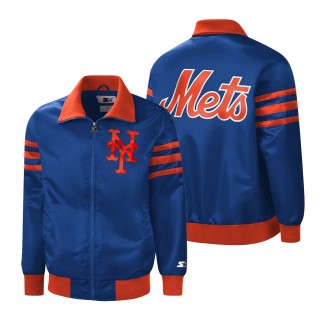 New York Mets Starter Royal The Captain II Full-Zip Varsity Jacket