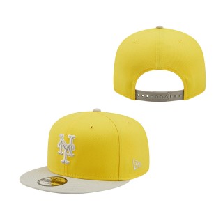 New York Mets Spring Two-Tone 9FIFTY Snapback Hat Yellow Gray