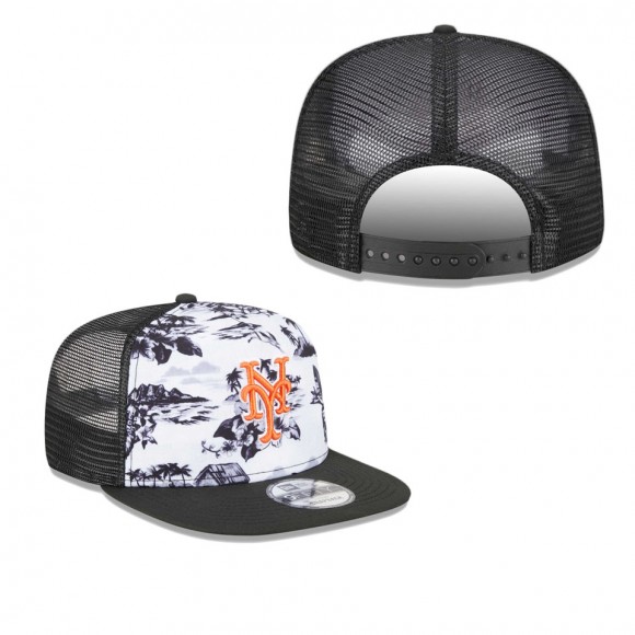 New York Mets White Black Vacay 2.0 A-Frame Trucker 9FIFTY Snapback Hat