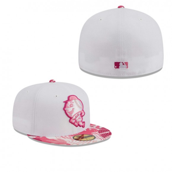New York Mets White Pink Flamingo 59FIFTY Fitted Hat