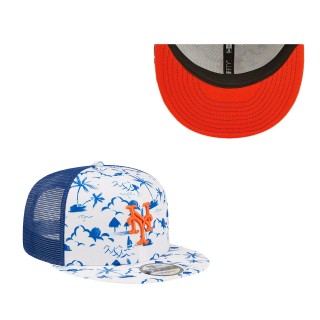 Men's New York Mets White Royal Vacay Trucker 9FIFTY Snapback Hat