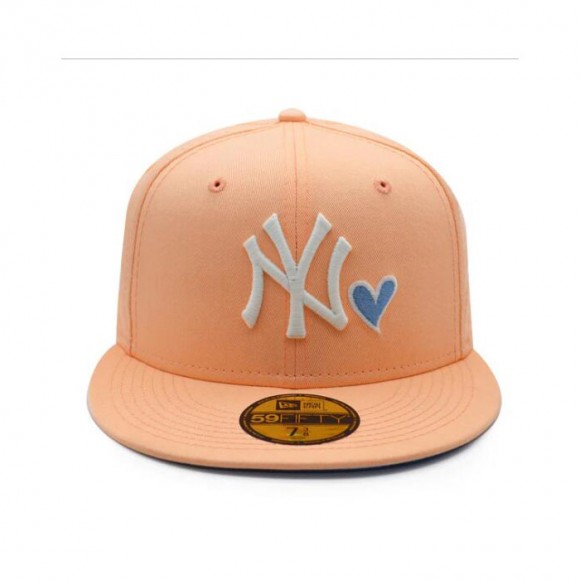 New York Yankees 1999 World Series Peach Sky Blue Heart 59FIFTY Fitted Hat