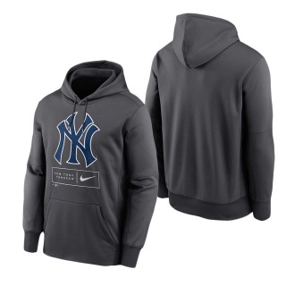 Men's New York Yankees Anthracite Season Pattern Performance Pullover Hoodie