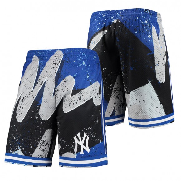 New York Yankees Mitchell & Ness Black Hyper Hoops Shorts