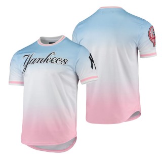 Men's New York Yankees Blue Pink Ombre T-Shirt