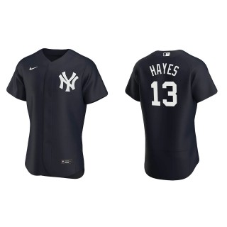 Men's New York Yankees Charlie Hayes Navy Authentic Alternate Jersey