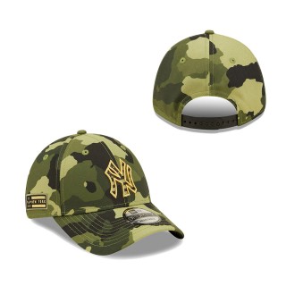 New York Yankees New Era Camo 2022 Armed Forces Day 9FORTY Snapback Adjustable Hat