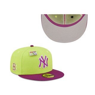 New York Yankees Green Purple MLB x Big League Chew Swingin' Sour Apple Flavor Pack 59FIFTY Fitted Hat