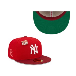New York Yankees Scarlet Cardinal MLB x Big League Chew Slammin' Strawberry Flavor Pack 59FIFTY Fitted Hat