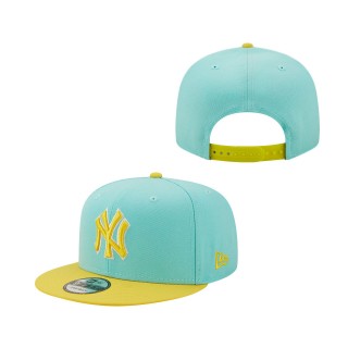 New York Yankees Spring Two-Tone 9FIFTY Snapback Hat Turquoise Yellow