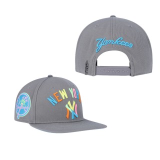 New York Yankees Pro Standard Gray Washed Neon Snapback Hat