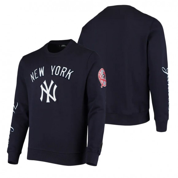 New York Yankees Pro Standard Navy Stacked Logo Pullover Sweatshirt