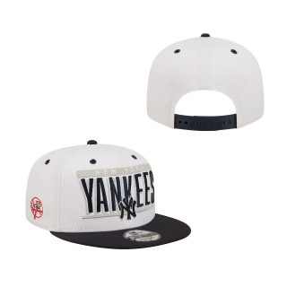 New York Yankees Retro Title 9FIFTY Snapback Hat White Navy